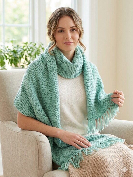 Hand Knitted Other - 💜HP💜Homemade Mint Green Very Soft Lap Blanket